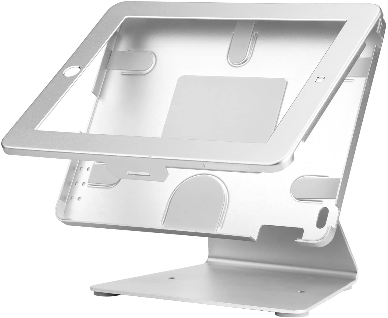 Aluminum adjustable mobile portable pos system tablet stand anti theft metal holder with lock for ipad and android tablet